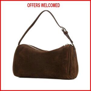 Premium Suede Leather Crossbody Bag, Small Hobo Shoulder Purse with Adjustable